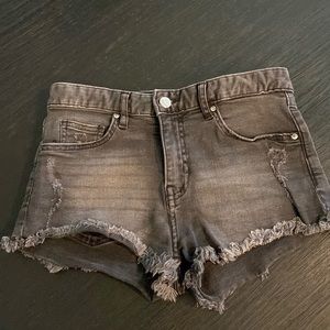 Black denim cut off shorts, H & M